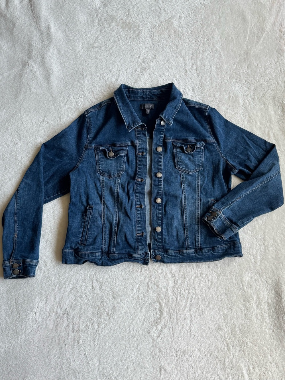 The Limited Denim Jean Jacket Dark Wash Blue XL
